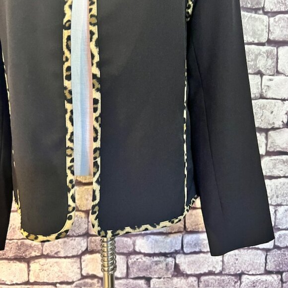 Evan Picone Black Label Black & Brown No Close Jacket Size 12 - Picture 3 of 9